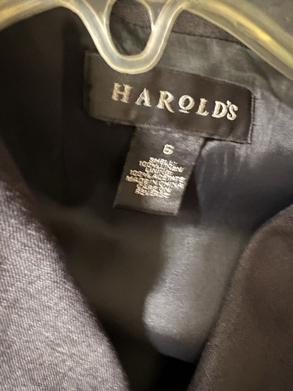 Vintage Harold’s Linen Shirt Dress Black Ivory Stitch Belted Midi Size 6 Sleek - Picture 16 of 16